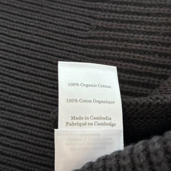 Everlane The Full Zip Sweater in Everyday Cotton in Black, Size Medium - Picture 9 of 10